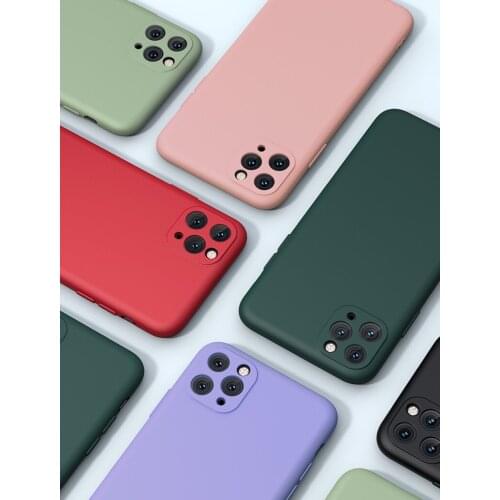 For iPhone 12 11 Pro Max SE XSmax XR XS X 8 7 6s 6 Plus Original Silicone Full Protection Soft Cover Protective Shell For