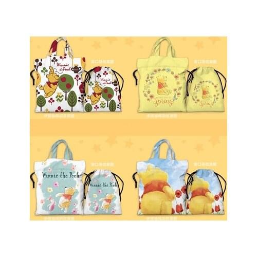 Disney Winnie Pooh Anime Figures Cartoon Product Cosplay Accessories Customized Drawstring Bag Storage Unisex Gift