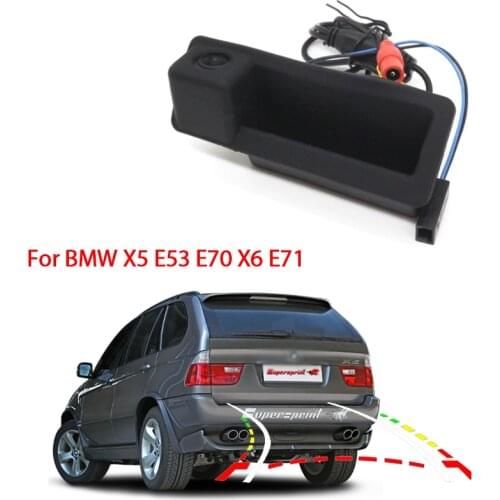 For BMW X5 E53 E70 X6 E71 Dynamic Trajectory Parking Line Car Reverse Backup Rear View Trunk Handle Camera