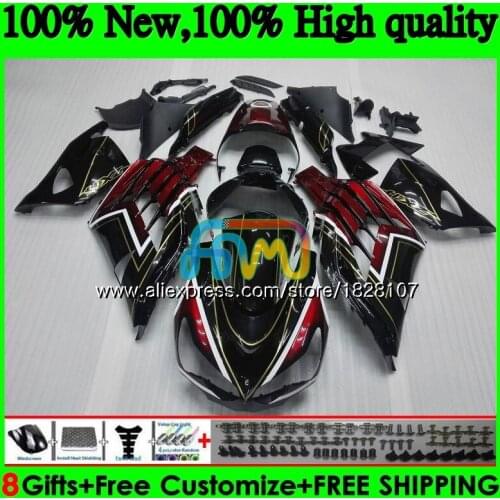 Injection For KAWASAKI ZZR1400 ZX 14R ZX-14R 24BS.18 ZX14R 12 13 14 15 Red black hot 16 17 2012 2013 2014 2015 2016 2017 Fairing