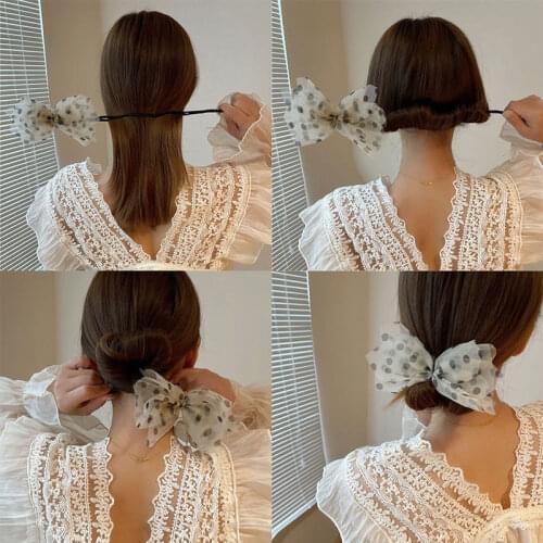 Hairstyle Tool Magic Hair Bun Make Flower Hair Band Headband Twist DIY Bow-knot Synthetic Donut for Women Girl Hair Accessories