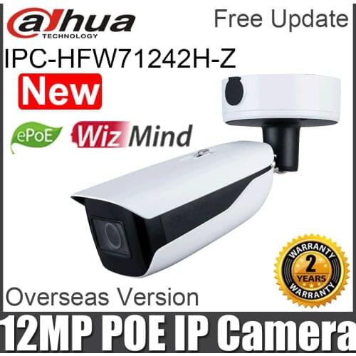 New Original Dahua 12MP IP Camera IPC-HFW71242H-Z IR 60m Bullet WizMind ANPR People Counting Face detection CCTV Network Camera