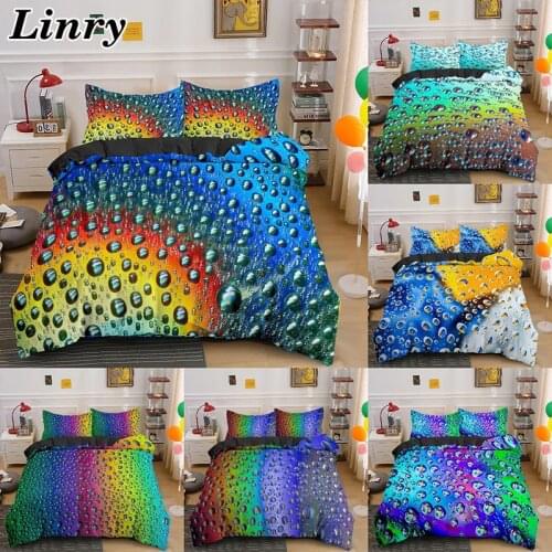 3D Colorful Raindrop Printing Bedding Set Duvet Cover Pillowcase King/Queen Size Comforter Sets 2/3 PCS Home Textiles For Home