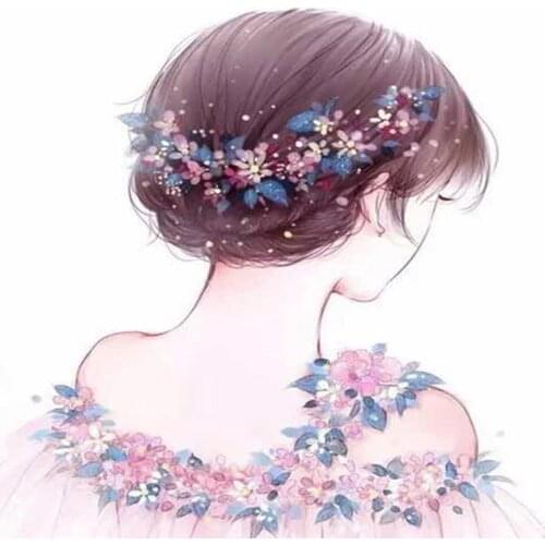 LaoJieYuan fantasy flower Rhinestone cross stitch round resin square mosaic embroidery home decor no frame