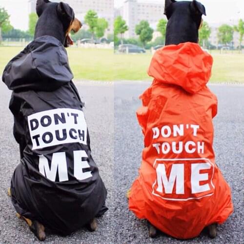 Fashion Large Dog Raincoat Cute Letter Dogs Rain Coat Pet Clothes Puppy Golden Retriever Labrador Waterproof Husky Jacket