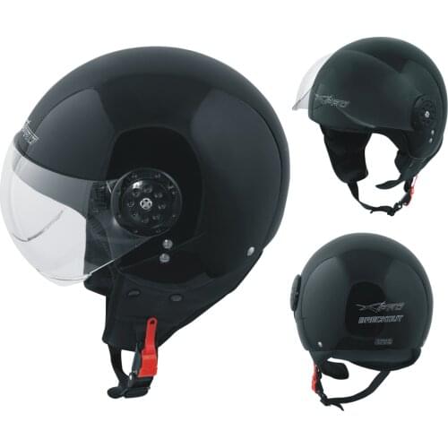 Scooter motorcycle open face helmet Demi ECE approved 22-05 visor Avio Black