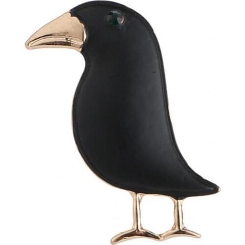 New Animal Crow Brooch Green Eye Black Bird Brooch Men And Women Suit Dress Hat Scarf Buckle Brooch Accessories