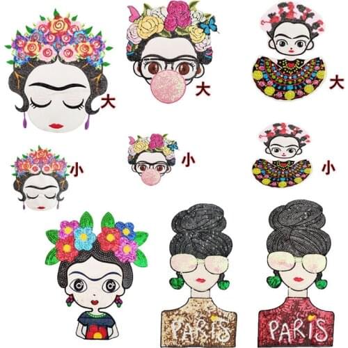 50pcs/Lot Embroidery Patches Letters Clothing Decoration Accessories Mexican Characters Diy Iron Heat Transfer Applique