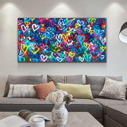 I Love You Text Graffiti Color Abstract Art Wall Art Picture Canvas Painting Decoration Poster Home Decoration Living Room