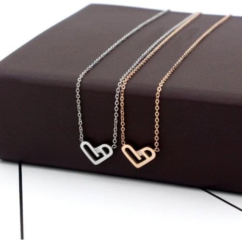Stainless Steel Heart Shape Love Pendant Necklace