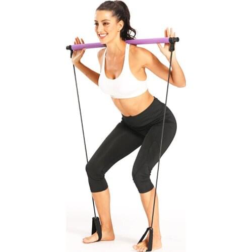 Pilates resistance fitness stick multi-functional Yoga rod stretcher pull rope beauty fitness rod Yoga stick equipment