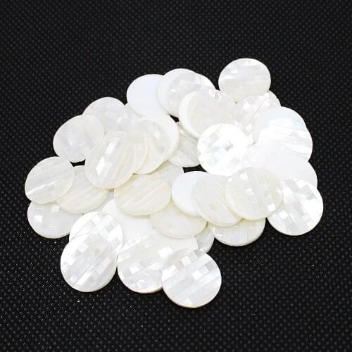 High Quality Fashion Natural Cabochon Wampum Single Carving Round Shape For Handmade Jewelry Pendant Jewelry Accessories 15x3mm