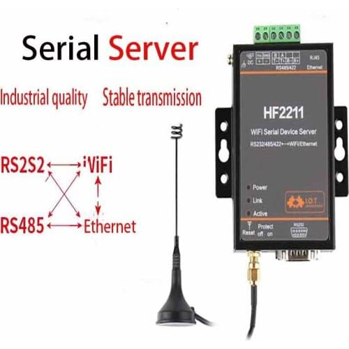 Hanfeng serial server RS232/485/422 to wifi Ethernet dtu networking communication equipment HF2211