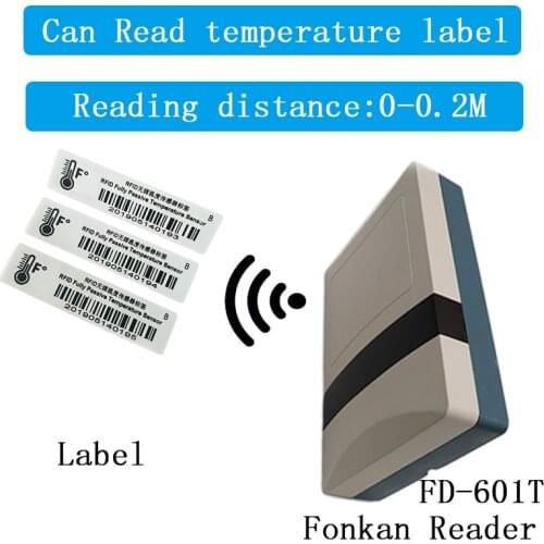 FONKAN UHF RFID Industrial Desktop Reader RS232 TCP/IP Read Temperature Sensor Label Provide Free SDK and Demo Write Tags
