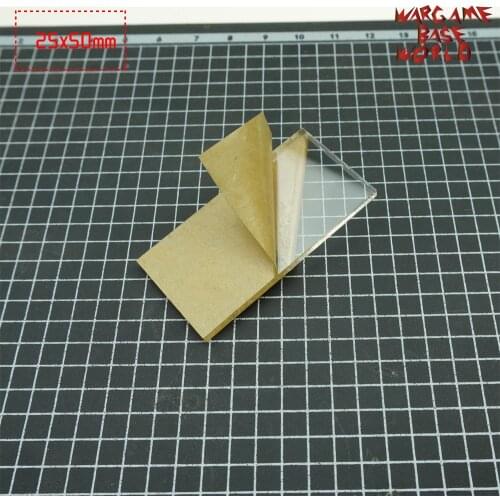 TRANSPARENT / CLEAR BASES for Miniatures - Rectangle 25x50mm Clear Bases