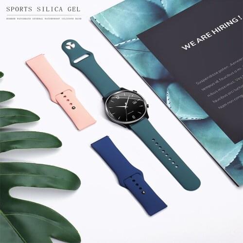 Silicone strap for Galaxy watch Active 2 44mm 40mm/3 45mm 41mm/46mm/42mm Samsung Gear s3 bracelet Huawei watch GT 2 2e pro Band