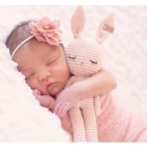 Cartoon Rabbit Baby Knitting Toys Soft Kids Dolls Cute Stuffed Toys Children Gifts Infants Dolls