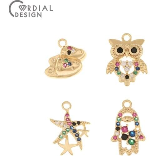 Cordial Design 20Pcs Jewelry Accessories/DIY Pendant/Genuine Gold Plating/Hand Made/CZ Charms/Earrings Findings & Components