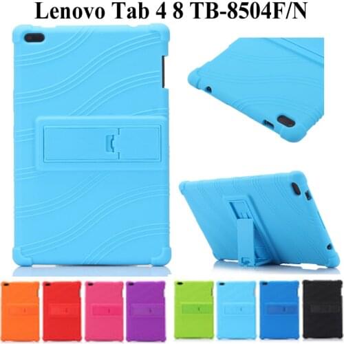 Silicon Soft PU Leather case For Lenovo Tab 4 8 TB-8504F TB-8504N smart cover for 2017 release tab 4 8 8.0 inch Case+film+pen