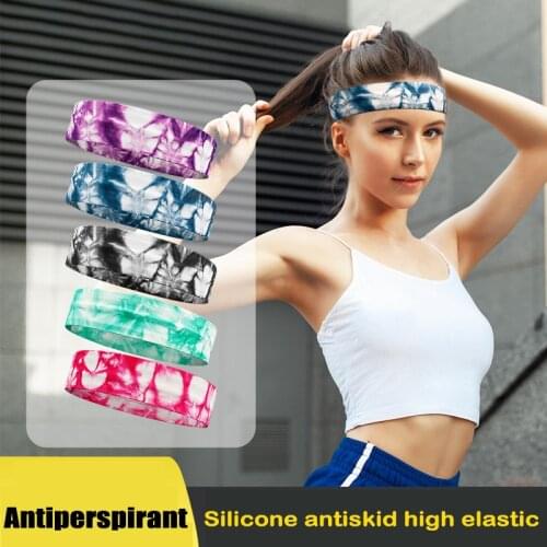 Sports Headband with Anti-slip Silicone Sweat-Absorbent Sweat Guide Hair Belt for Gym Basketball Fitness Running XR-Hot