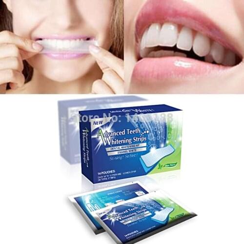 Advanced Teeth Whitening Strips Stain Removal for Oral Hygiene Clean Double Elastic Dental Bleaching Strip Set 28Pcs/14Pairs