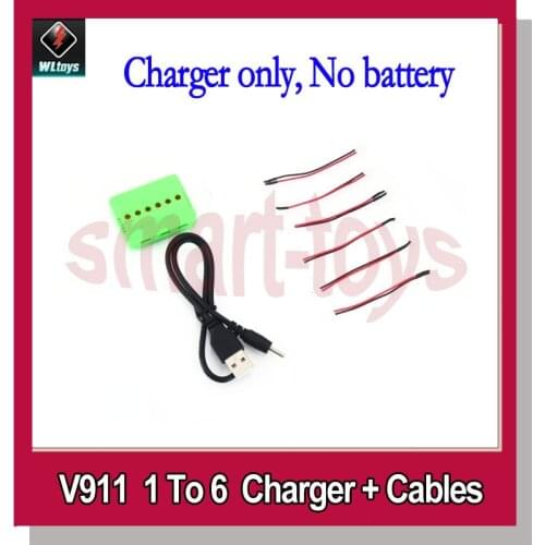 Wltoys V911 1 to 6 Charger + 3.7V 200mAh Battery + Conversion Cables