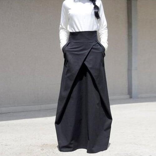 High Quality Custom Made Long Black Skirt Ball Gowns With Pockets Pleated Satin Floor Length Maxi Skirts Women Female Skirts