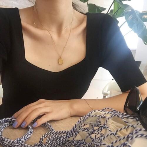 2020 New Spring Women T-shirts Ribbed Tops Women Shirts Knit Shirt Women Clothing
