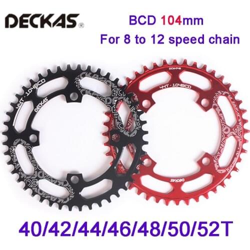 DECKAS 104BCD Chainring Narrow Wide Bike Chainwheel For 8-12 Speed Chain 40T-52T CNC 7075-T6 Bicycle Parts