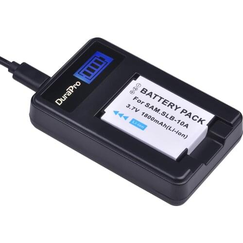 1pc 1800mAH SLB-10A SLB 10A SLB10A Camera Battery + LCD Charger for Samsung EX2F WB150F WB250F WB350F WB750 WB800F WB500 WB550
