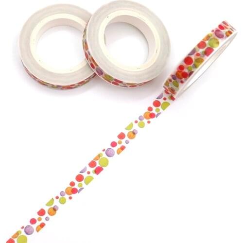 10m*8mm Creative Colorful Circle Washi Masking Tape Office Supply Tapes Japanese Washi Tape DIY Scrapbooking Sticker