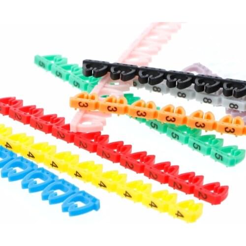 100Pcs/Set Colorful Numeric Cable Label Mark For RJ45 RJ11 RJ12 Network Cable