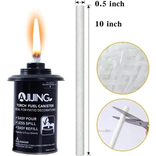 12x Kerosene Wicks Long Life Wick Holder Torch Wine Glass Fiber Oil Lamp Alcohol 53CA