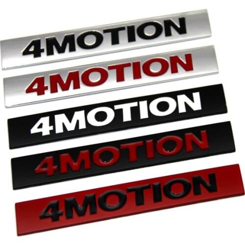 1X 4 MOTION Black Red Auto Car Metal 4MOTION Rear Emblem Badge Sticker Decal For Golf Polo Tiguan Bora