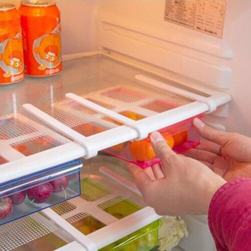 2020 kitchen drawer organizer Kitchen Fridge Freezer Organizer Storage Rack Shelf fridge Drawer Fresh Spacer Layer cajon nevera