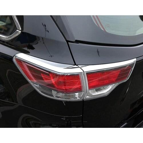 4Pcs/set Chrome ABS Car Exterior Rear Tail Light Lamp Strip Styling Cover Trim For Toyota Highlander 2015 2016 2017