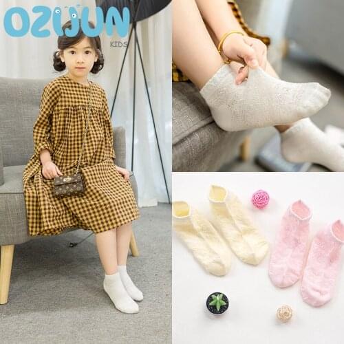 5 Pairs Pack New Summer Girls Clothing Mesh Cotton Socks Sets Floral Pattern Baby Girls Ankle Socks Children Kids Baby Socks