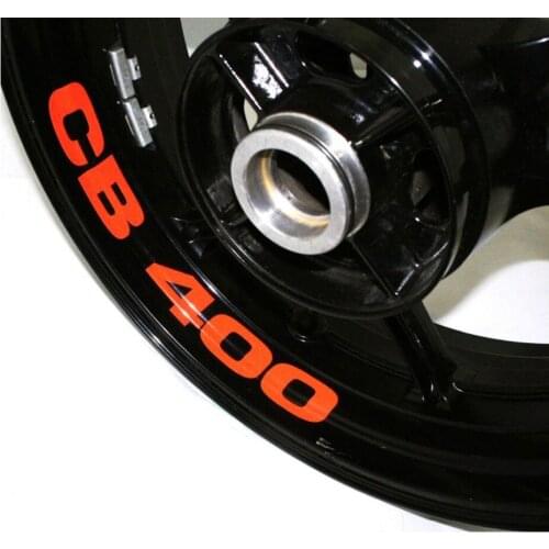 8X CUSTOM high quality motorcycle wheel "CB400"sticker decals waterproof Reflective stickers rim stripes For HONDA CB400 CB 400