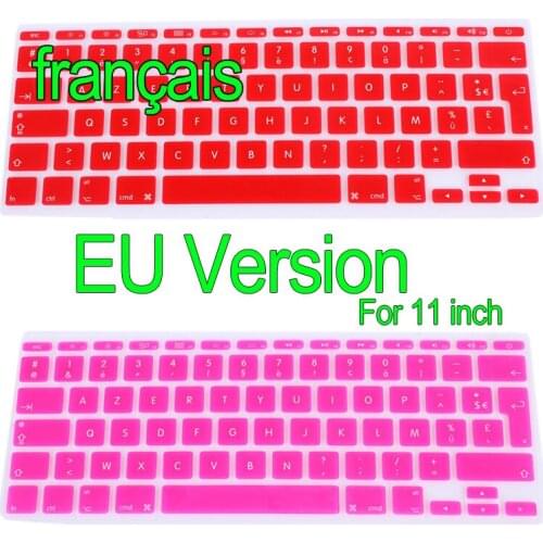 11.6 inch French UK/EU Franch Silicone Soft color AZERTY Keyboard Cover Skin for Mac Book Air 11 11.6'' inch For macbook