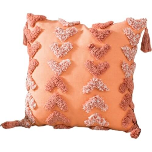 Null Bohemian Woven Tufted Throw Pillow Case with Tassels Morocco Geometric Arrow Striped Pattern Decorative Square Cushion for