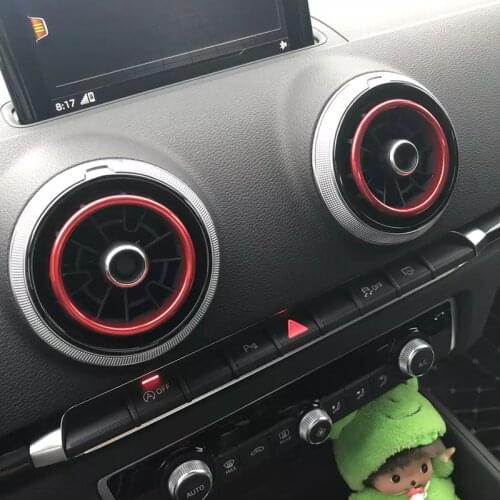 For AUDI A3 S3 2013-2016 aluminum alloy air outlet decorative ring chrome alloy trimmer car export cover stickers decorative
