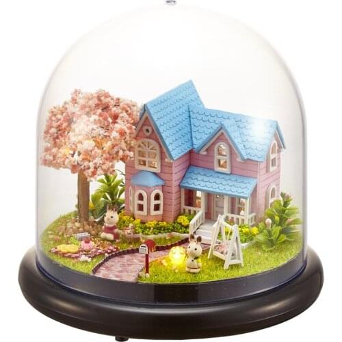 Wooden Furniture Diy Doll House House Miniature Assemble 3D Miniaturas Dollhouse Puzzle Kits Toys For Children Birthday Gift