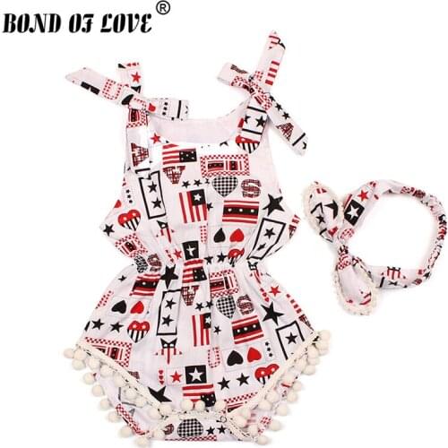 Infant Clothes Baby Girl Bodysuit Newborn Geometric Prited Sleeveless Cotton Baby Bodysuits Headband 2pc Baby Girl Clothes