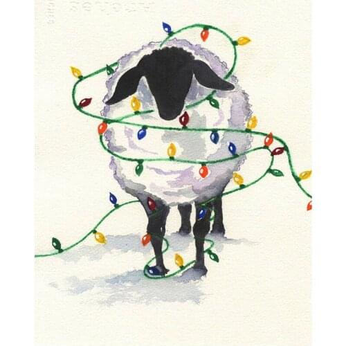 DIY Painting By Numbers Christmas Sheep Kit Oil Picture By Numbers Animals Wall Art Painting on Canvas Home Decoration Gift