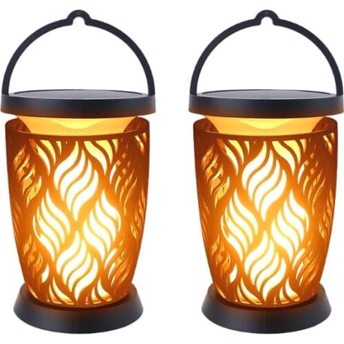 M4YD Solar Torches Lights with 96 Lamp Beads with Flickering Flame Fire Effect Auto On/Off Dust to Dawn Outdoor Waterproof