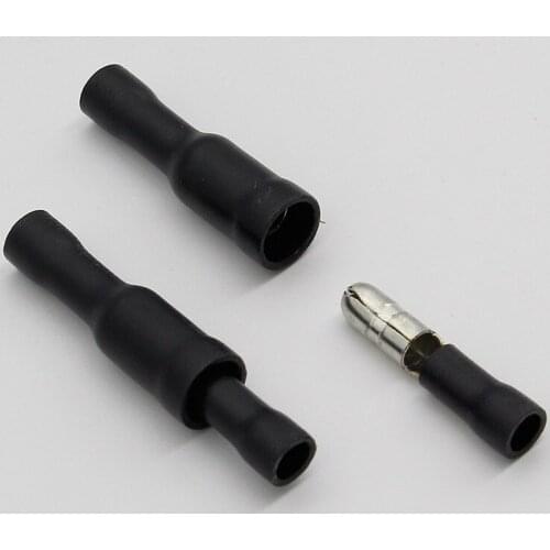 Hot 50 X Black Male Female Bullet Connector Crimp Terminals Wiring