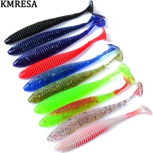 KMRESA 10PCS Artificial Soft Bait 2.4g / 8.5cmJapan Shad Worm Swimbaits Jig Head Fly Fishing Silicon Rubber Fish Fish