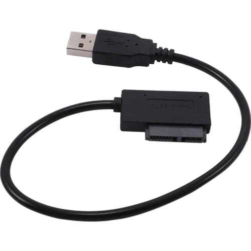 USB 2.0 to Mini Sata II 7+6 13Pin Adapter Converter Cable for Laptop CD/DVD ROM Slimline Drive