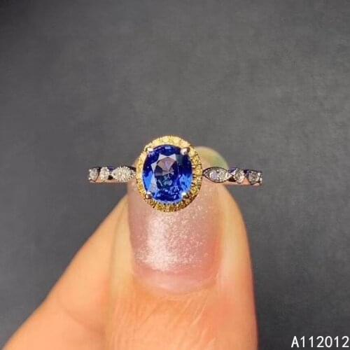KJJEAXCMY fine jewelry S925 sterling silver inlaid natural sapphire new girl trendy ring support test Chinese style