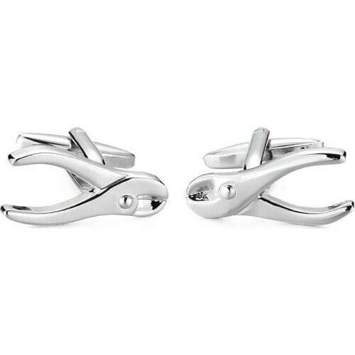 WN New high quality brass plating Silvery Cufflinks pliers high-end fashion brand mens French Cufflinks